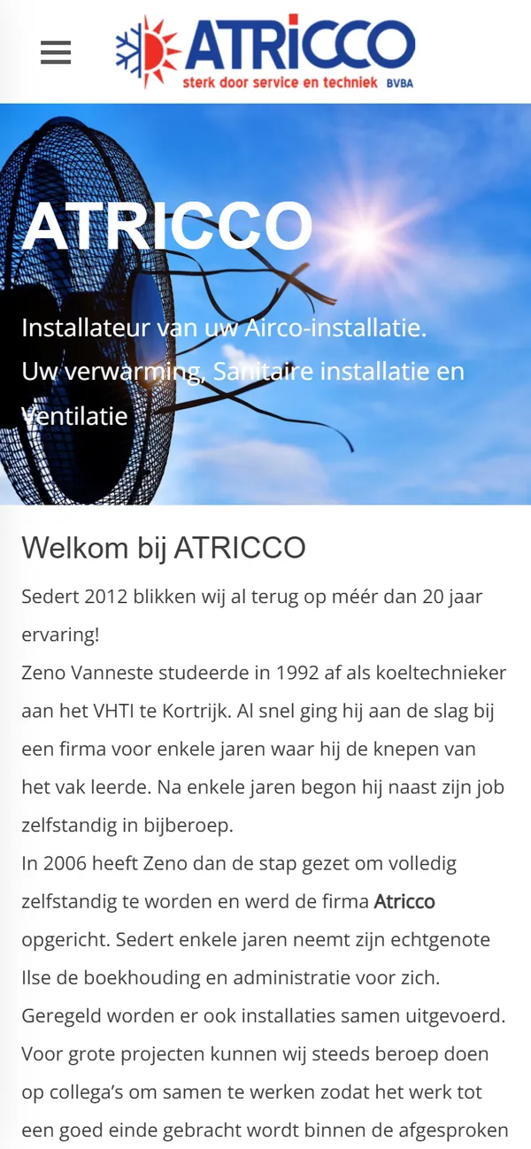 Dezelfde site op een smartphone