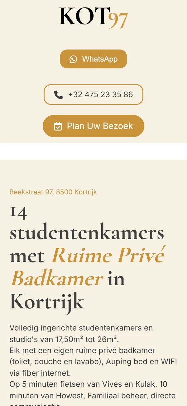 Dezelfde site op een smartphone