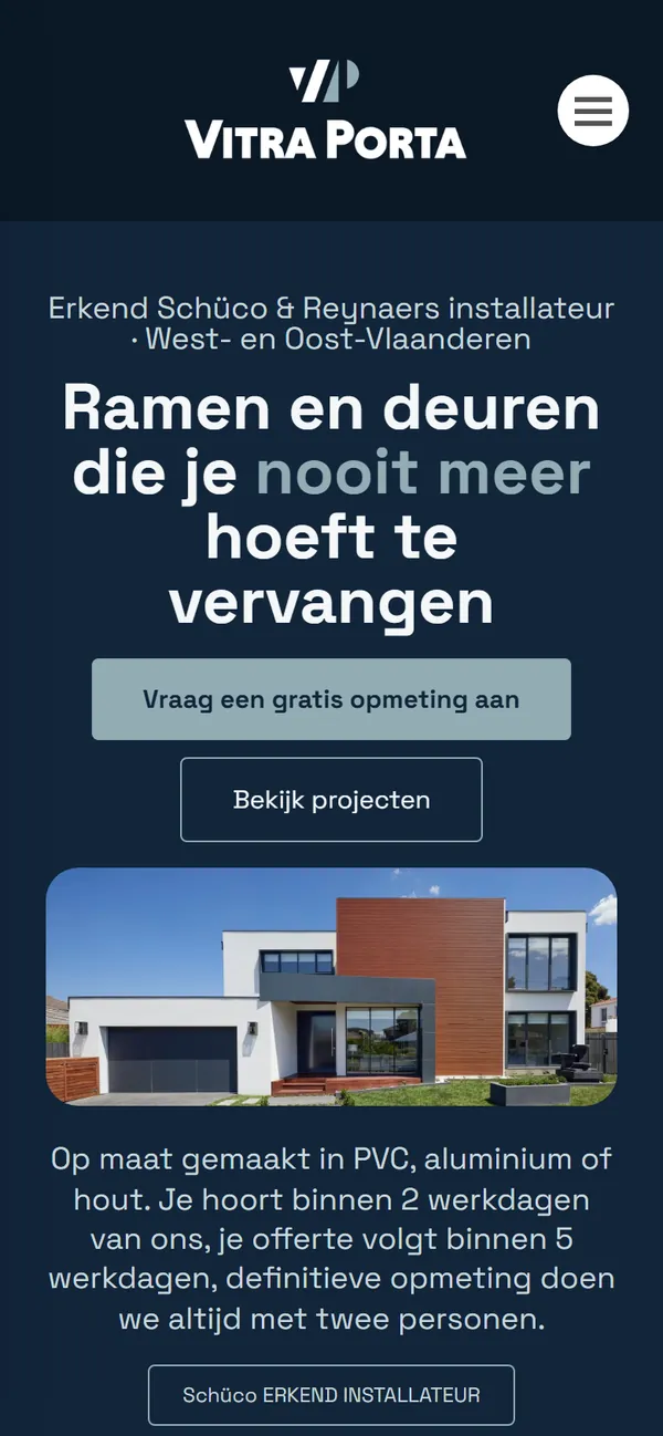 Dezelfde site op een smartphone